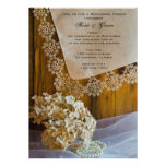 Country Lace Wedding Rehearsal Dinner Invitation