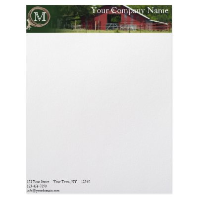 Country Living Lasso Monogram Letterhead Template by NoteableExpressions