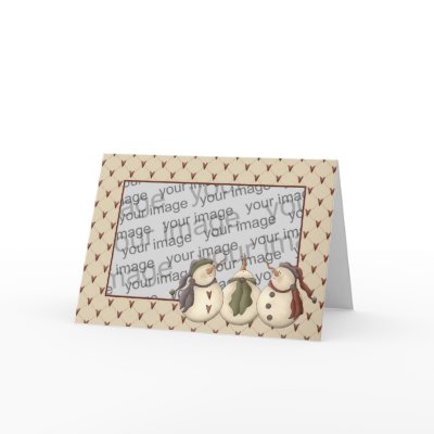 Country Nowel Snowmen Christmas Card Template by CSCountry