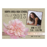 Country Peony Graduate Photo Invitations