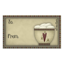 Country Primitive Design Bowl of Eggs Gift Tags Business Card Template