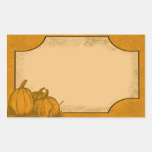 Country Pumpkin Label Rectangle Stickers