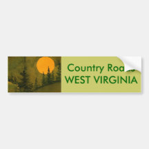 Country Roads Bumper Sticker