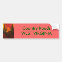 Country Roads Bumper Sticker