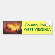 Country Roads Bumper Sticker