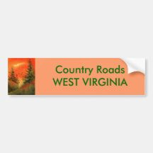 Country Roads Bumper Sticker