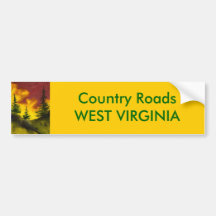 Country Roads Bumper Sticker