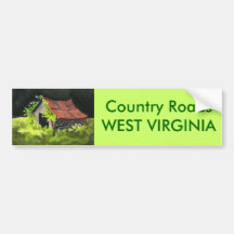 Country Roads Bumper Sticker