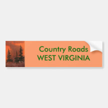 Country Roads Bumper Sticker
