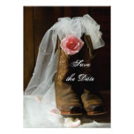 Country Rose Wedding Save the Date Announcement