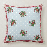 Country Roses Gingham and Dots Pillow