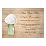 Country Rustic Mason Jar Hydrangea Wedding Custom Invites