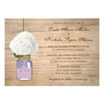 Country Rustic Mason Jar Hydrangea Wedding Custom Invitation