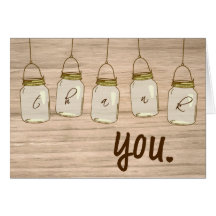 Country Rustic Mason Jar Thank You Note Greeting Card