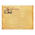 country rustic recipe card postcard