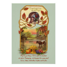 Country Scene Thanksgiving Card Announcements