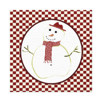 Country Snowman Canvas Print