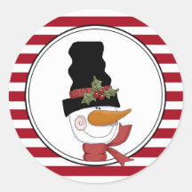 Country Snowman Holiday Envelope Seals Stickers