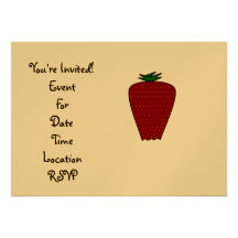 Country strawberry custom invitation