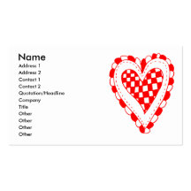 Country Style Red heart frilly edges design Business Card Template