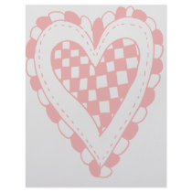 Country Style Red heart frilly edges design Customized Letterhead