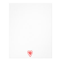Country Style Red heart frilly edges design Custom Letterhead