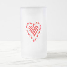 Country Style Red heart frilly edges design Mugs