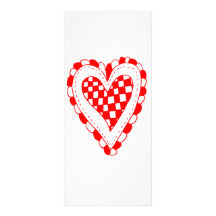 Country Style Red heart frilly edges design Rack Card Design