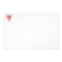 Country Style Red heart frilly edges design Custom Stationery