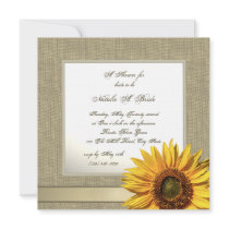 Country Sunflower Bridal Shower Personalized Invites