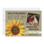 Country Sunflower Save the Date Custom Invitations