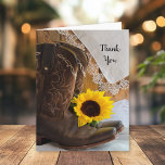 Country Sunflower Thank You Note Card