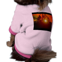 Country Sunset Through a Field Doggie Tshirt