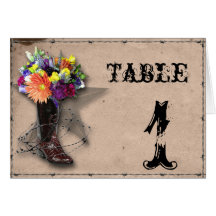 Country Western Barbed Wire Table Number Cards