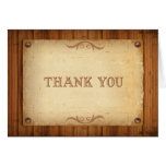 Country Western Barn Wood Thank You Cards