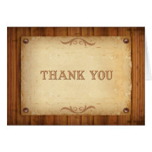 Country Western Barn Wood Thank You Cards