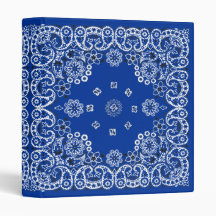 Country Western Blue Bandana Binder Notebook