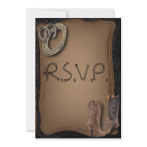 Country Western Wedding RSVP card Invitations