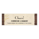 Country Wheat Grass Wedding Drink Tickets Business Card