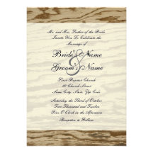 Country Wood Wedding Invitation