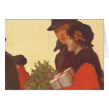 Couple Christmas Shopping; Love and Romance Card