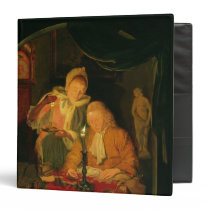 Couple counting money by candlelight, 1779 binders