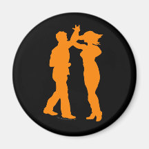 Couple Dance Spin Dancing Silhouette Fridge Magnets