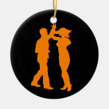 Couple Dance Spin Dancing Silhouette Christmas Ornament