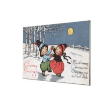 Couple Dancing in Moonlight Gallery Wrap Canvas