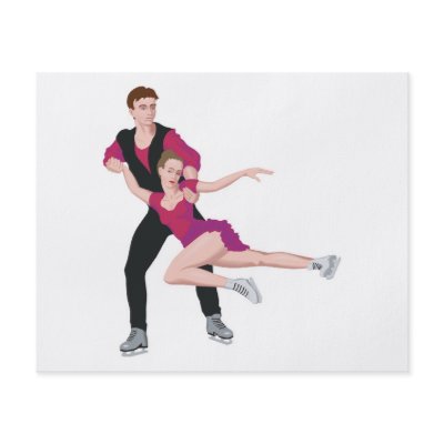 couple figure skating illustration flyer design by sports_shop