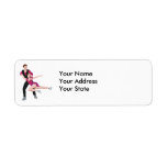 couple figure skating illustration custom return address label