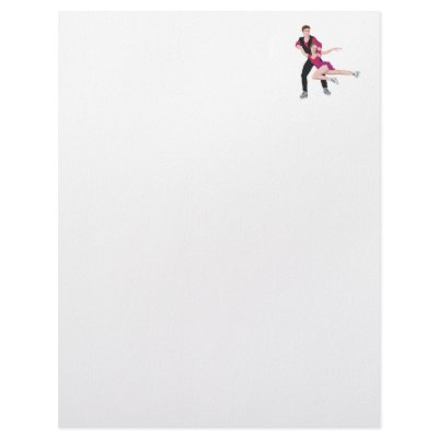couple figure skating illustration letterhead template by sports_shop