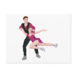 couple figure skating illustration post cards