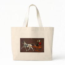 Couple in a Breaking Cart Tote Bags